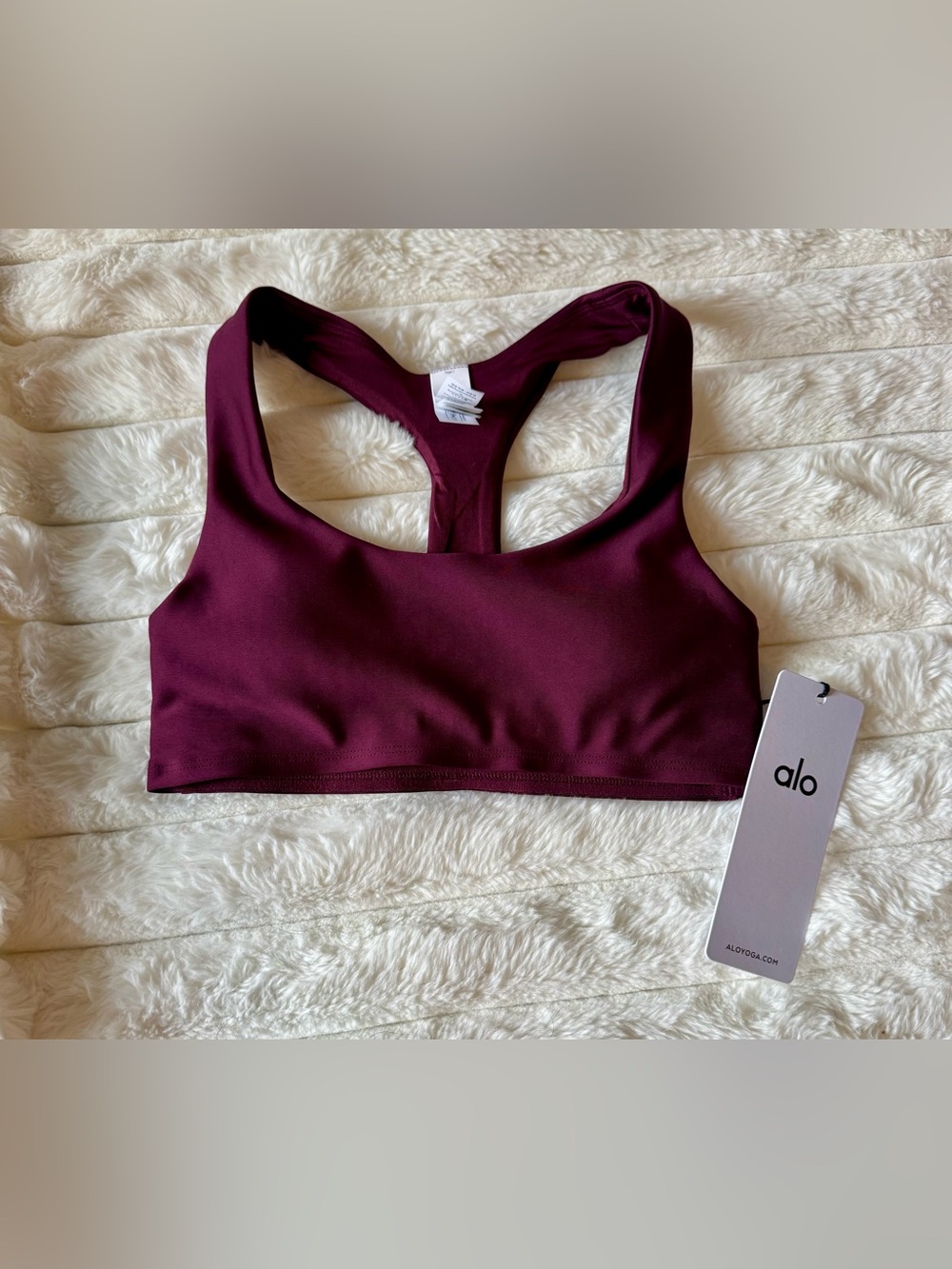 ALO Airlift Advantage Racerback Sports Bra XXS Burgundy Pilates Workout Gym